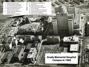 Grady Hospital Campus Aerial Diagram Circa 1960